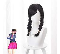 Parrucca Cosplay OW DVA D.Va Terzo Anniversario Academy Skin Parrucche Cosplay con 2 Parrucca Parrucca costume da festa di Halloween Heorine nero KUZ419