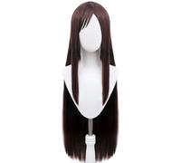 Parrucca cosplay, Parrucca anime marrone lunga con berretto for cosplay, Halloween e Carnevale