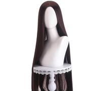 Parrucca Cosplay Parrucca Anime Unisex Con Capelli Lunghi Lisci Neri Con Riga Centrale Da 100 Cm