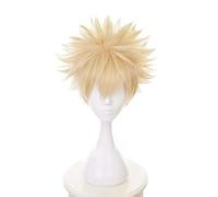 Parrucca cosplay, Parrucca bionda corta sintetica resistente al calore con cappuccio