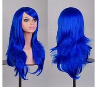 Parrucca cosplay parrucca cosplay GJBXP cos capelli lunghi ricci cosplay color stage hood 25 pollici, giallo blu navy