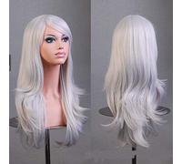 Parrucca cosplay parrucca cosplay GJBXP cos capelli lunghi ricci cosplay colore palco cappuccio 25 pollici, giallo argento grigio