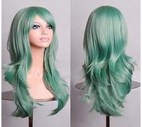 Parrucca cosplay parrucca cosplay GJBXP cos lunghi capelli ricci cosplay colore palco cappuccio 25 pollici, giallo verde