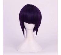 Parrucca cosplay, Parrucca cosplay resistente al calore blu-viola con cappuccio regolabile