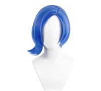 Parrucca cosplay, Parrucca Cosplay Tristezza Blu Corta Riccia con Cuffia for Parrucca 2 Pezzi