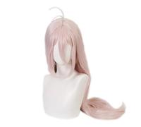 Parrucca cosplay, Parrucca rosa chiaro riccia lunga sintetica resistente al calore regolabile