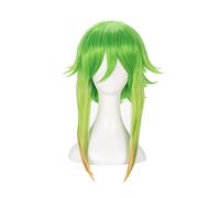 Parrucca cosplay per giochi di ruolo anime per Vocaloid Megpoid Gumi Parrucca cosplay 45 cm Verde dorato Ombre Parrucca soffice a strati corti