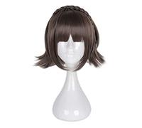 Parrucca Cosplay Persona 5 Makoto Niijima Parrucca,Short Dark Brown Parrucca,con Rete per Parrucca Gratuita,Halloween Costume Cosplay,per Festa Carnevale Natale