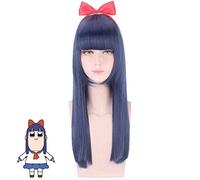 Parrucca Cosplay POP TEAM EPIC PIPI Capelli sintetici Costume di Halloween Parrucche lunghe dritte blu per la festa + Parrucca con cappuccio parrucca gratis