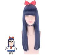 Parrucca Cosplay POP TEAM EPIC PIPI Capelli sintetici Costume di Halloween Parrucche lunghe dritte blu per la festa + Parrucca e parrucca gratis