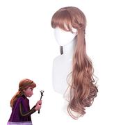 Parrucca cosplay principessa Anna Parrucca cosplay Avventura di Olaf Parrucca Anna Mix Capelli lunghi sintetici a treccia bionda per feste ZAZ-316