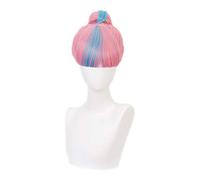 Parrucca cosplay qiyana vera danno parrucca blu rosa con costume da costume da costume resistente ai capelli sintetici per le parrucche da festa 2