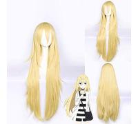 Parrucca Cosplay Rachel Gardner Ray 80 cm Capelli lunghi gialli Fibra resistente al calore Capelli sintetici Gioco di ruolo Parrucca costume anime + retina per capelli