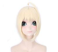 Parrucca Cosplay RTGFS Fate stay night Sabre Updo Argento Grigio Oro Biondo Capelli sintetici Anime Costume Parrucca Carnevale di Halloween 2018 bionda