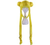 Parrucca Cosplay Sailor Moon Doppia Coda Di Cavallo Lunga Rettilineo Bionda Giallo Limone Parrucca Sintetica Cosplay Per Halloween Festa In Costume Giallo