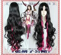 Parrucca Cosplay Sessyoin Kiara Fate Grand Order Lungo mix nero Capelli sintetici ricci rosa ondulati + Cappellino parrucca gratuito