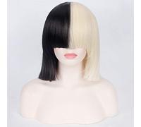 Parrucca cosplay SIA capelli sintetici corti da 35 cm Parrucca da donna Straight Mix nero luce Golden Bob sia Parrucche Parrucca taglia unica