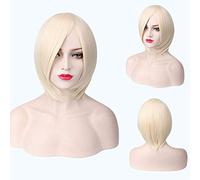 Parrucca cosplay sintetica corta economica RTGFS viola rosa rosso blu grigio bianco parrucche bob per le donne resistente al calore anime capelli 03