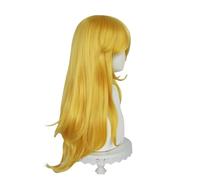 Parrucca cosplay sintetica gialla da principessa Peach for capelli ricci lunghi 1pc for mostra di fumetti