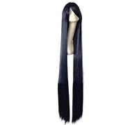 Parrucca cosplay Super long Straight blue navy anime common 59"150cm Full Bangs Parrucche sintetiche per capelli blu ad alta temperatura Parrucche Cosplay Taglia unica Parrucca dritta 01