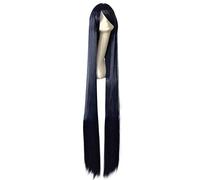 Parrucca cosplay Super long Straight blue navy anime common 59"150cm Full Bangs Parrucche sintetiche per capelli blu ad alta temperatura Parrucche Cosplay Taglia unica Parrucca dritta 01