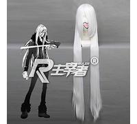Parrucca Cosplay Superbia · squalo Parrucca lunga argento dritta resistente al calore in fibra di capelli Peruca Anime Parrucche KUZZ2833
