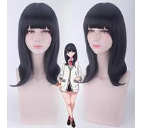 Parrucca Cosplay Takarada Rikka Anime SSSS.GRIDMAN Giochi di ruolo 45cm Nero Blu Diritto Parrucche lunghe sintetiche per donne PL-525