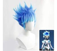 Parrucca Cosplay Twisted-Wonderland Ortho Shroud Blu Misto Corto Sintetico Resistente al calore Capelli Costume anime Gioco di ruolo Parrucche