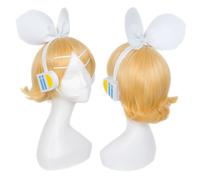 Parrucca Cosplay Vocaloid 2 Kagamine Rin Sakura parrucca bionda oro corta dec...