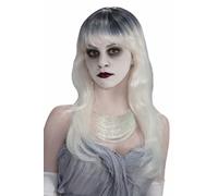 Parrucca Costume Bianca Grigia Da Fantasma Unica Taglia