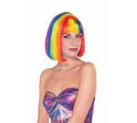 Parrucca Costume Bob Chic Arcobaleno Unica