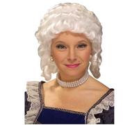 Parrucca Costume Coloniale Bianca Da Donna Taglia Unica