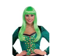 Parrucca Costume Da Lass Irlandese Verde Neon Per Donna Adulta Taglia Unica