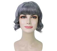 Parrucca costume Wigs2you H-5381_26 parrucca corta grigia riccia completa per...