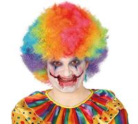 Parrucca crespa riccia ricciolona multicolor arcobaleno clown pagliaccio