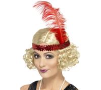 Parrucca Curly Da Festa Razzal Anni '20 Con Fascia In Paillettes