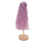 Parrucca da 1/4 bambola: Lunghi Capelli Ricci in Marrone Scuro con Frangia | Seta Ad Alta Temperatura per Bambole Giunti a Sfera da 7-8 Pollici - Lucido, Pieno e Facile Stile (PURPLE)