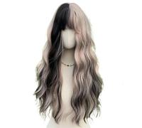 Parrucca da 26 pollici, lunga, ondulata, grigia, bianca, for donne, riccia, resistente al calore, sintetica, in pizzo, naturale, for cosplay di Halloween, uso quotidiano