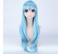 Parrucca da ballo di Natale alla moda per Halloween Asuna Fairy Dance Cos parrucca Aqua Blue capelli lisci
