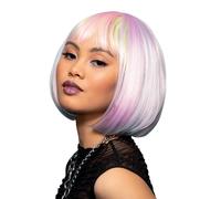 Parrucca da bambola glamour Misty Rainbow di Smiffys Manic Panic, parrucca lunga e modellabile con il calore, licenza ufficiale Manic Panic, parr