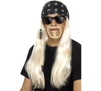 Parrucca Da Biker Per Adulti Con Barba, Bandana E Occhiali, Costume Fantasia