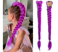 Parrucca da cacciatore di demoni Rum-i, 66 cm, anime Hunters, cosplay per bambini, parrucca lunga viola, per Halloween, carnevale, feste in maschera (viola chiaro)