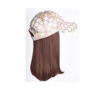 Parrucca Da Cappello Parrucca da cappello da donna, berretto da baseball alla moda, cappello da parrucca marrone e nero, adatto for feste a tema quotidiane e tempo libero all'aperto Parrucche Per Capp