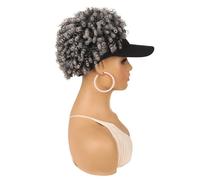 Parrucca da cappello soffice a vite da donna, parrucca da berretto da baseball in fibra sintetica for un look elegante(Black4)