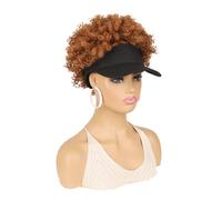 Parrucca da cappello soffice a vite da donna, parrucca da berretto da baseball in fibra sintetica for un look elegante(Black13)