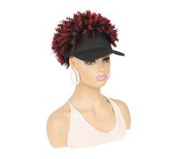 Parrucca da cappello soffice a vite da donna, parrucca da berretto da baseball in fibra sintetica for un look elegante(Black9)