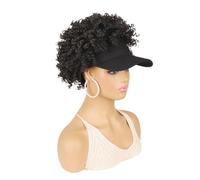 Parrucca da cappello soffice a vite da donna, parrucca da berretto da baseball in fibra sintetica for un look elegante(Black10)