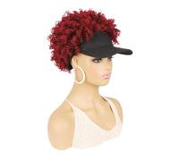 Parrucca da cappello soffice a vite da donna, parrucca da berretto da baseball in fibra sintetica for un look elegante(Black15)