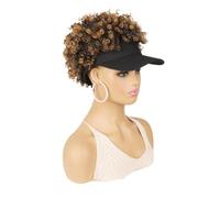 Parrucca da cappello soffice a vite da donna, parrucca da berretto da baseball in fibra sintetica for un look elegante(Black5)