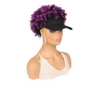 Parrucca da cappello soffice a vite da donna, parrucca da berretto da baseball in fibra sintetica for un look elegante(Black3)